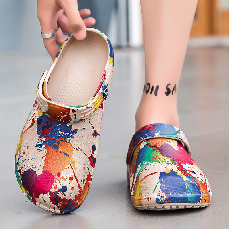 Fashion Personalized Printed Design Beach Sandals Men - Bellarte Enchanté Fashion Personalized Printed Design Beach Sandals Men